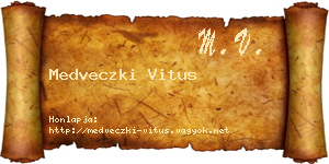 Medveczki Vitus névjegykártya